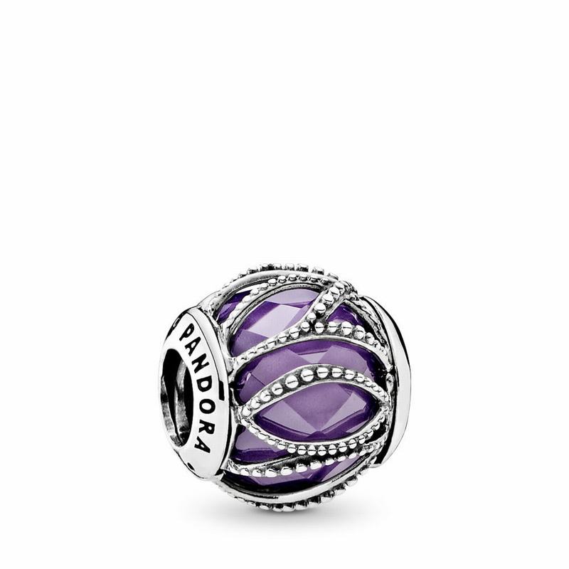 Pandora Intertwining Radiance Charm - Sterling Silver/Purple/Cubic Zirconia - Canada | EZ6245NW